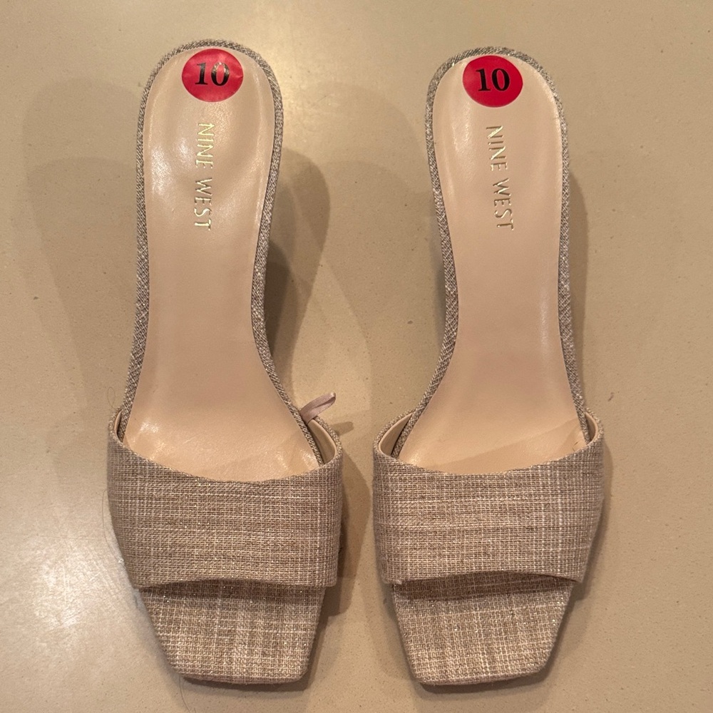 Nine West Women's Beige Sandal Mules